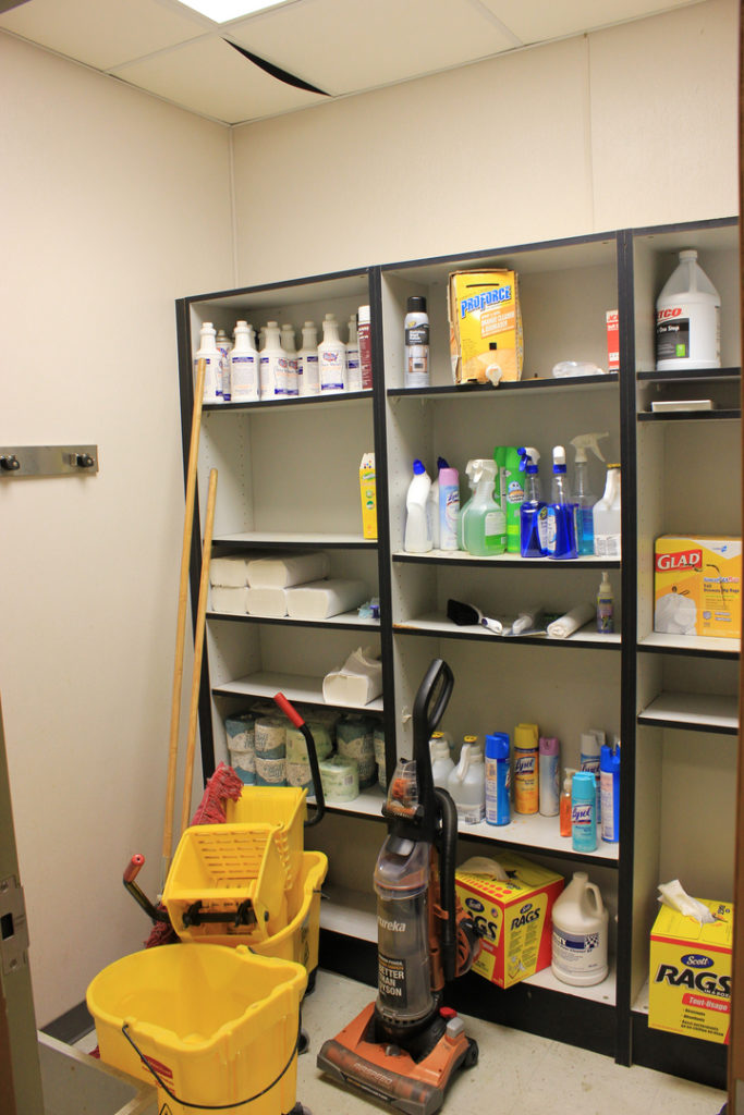 Cleaning supply closet